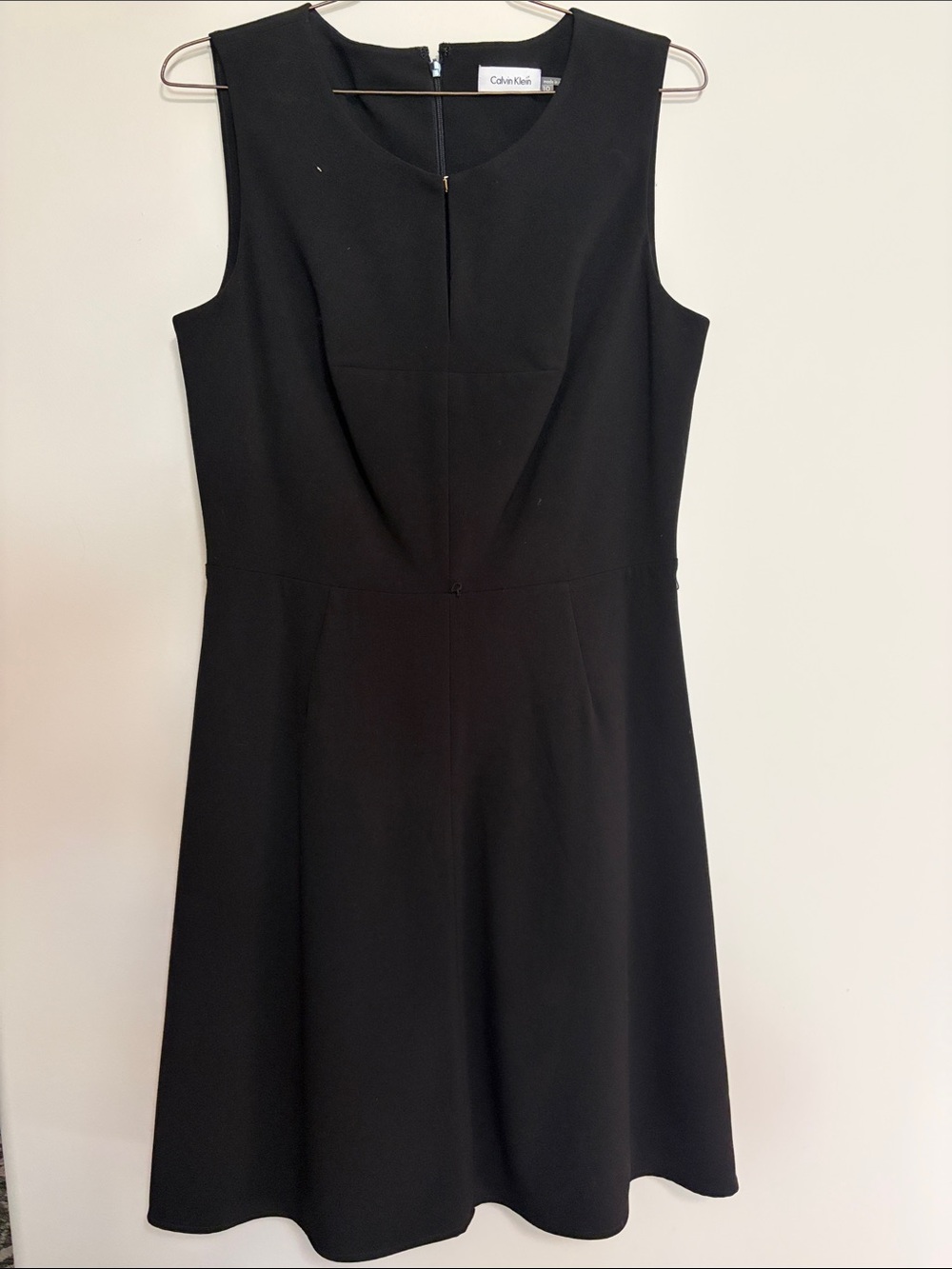 Calvin Klein Black Sleeveless Fit-and-Flare Dress Size 10
